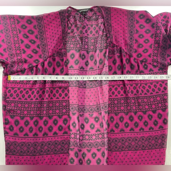 EXPRESS WOMEN PURPKE AND BLACK KIMONO SIZE SMALL PETITE - Picture 6 of 9